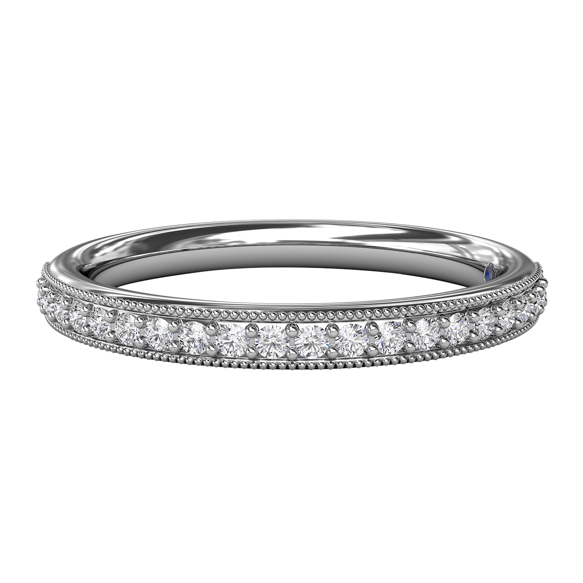 Milgrain beadset diamond eternity band