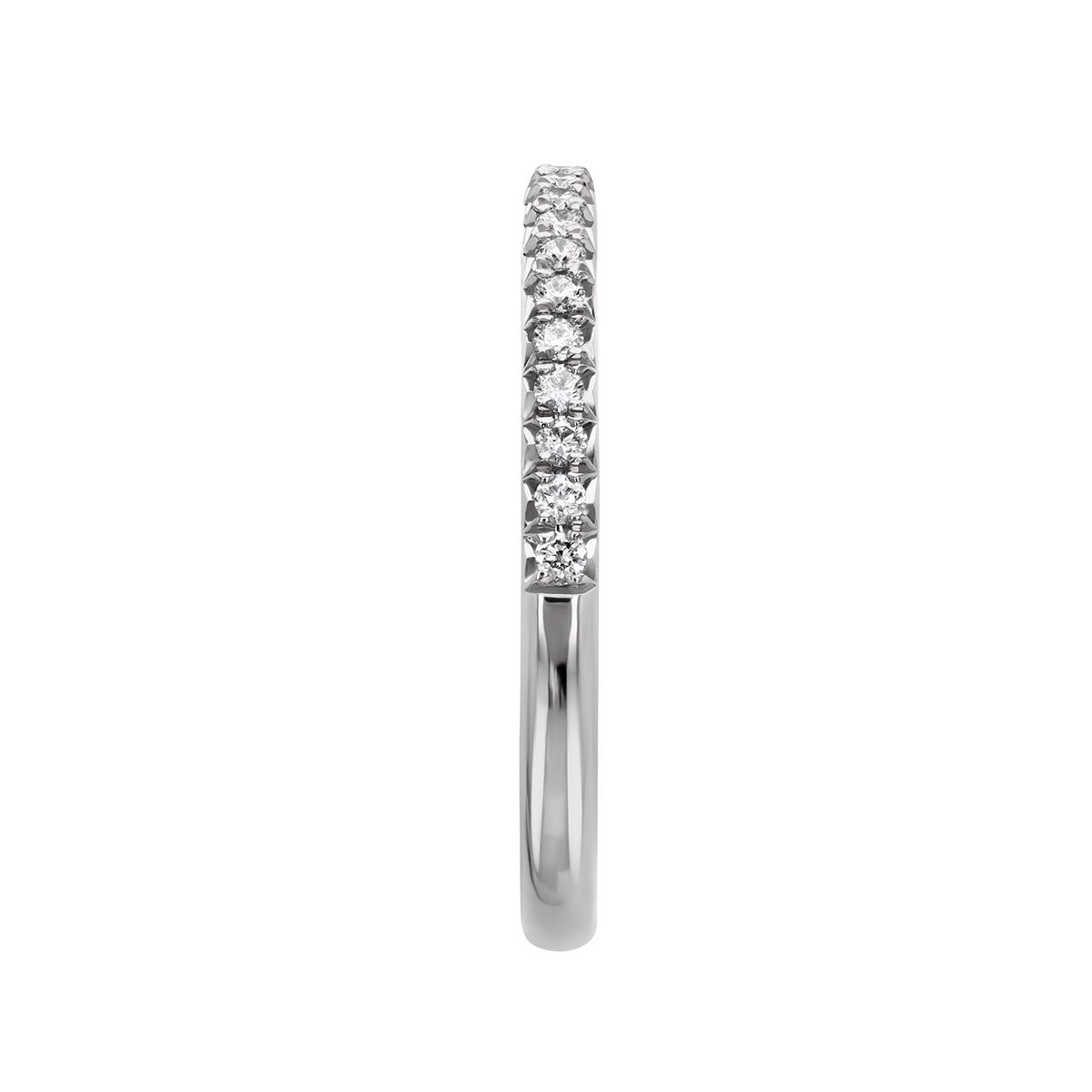 Diamond French Pavé Slim Wedding Band in White Gold