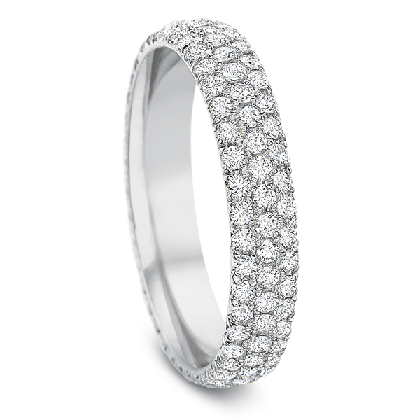 Diamond Pavé 3 Row Eternity Band in White Gold
