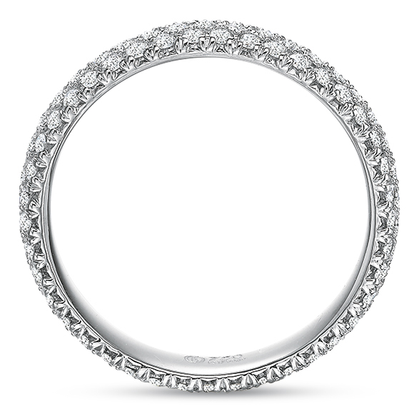 Diamond Pavé 3 Row Eternity Band in White Gold