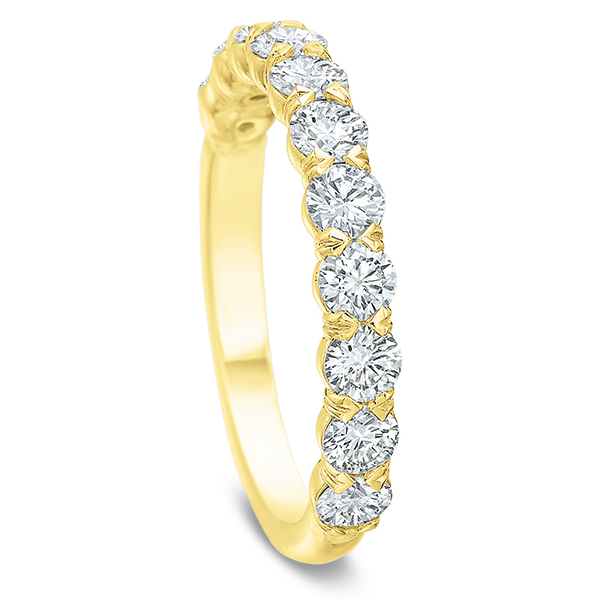 Diamond 11 Stone Shared Prong Wedding Band in Yellow Gold
