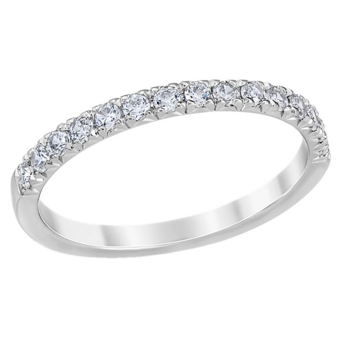Diamond Mezzaluna Pavé Eternity Band in Platinum