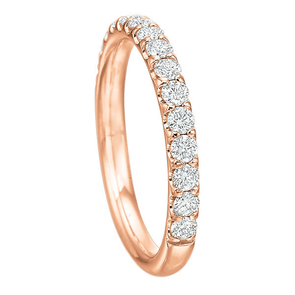 Diamond Shared Prong Wedding Band in Rose Gold