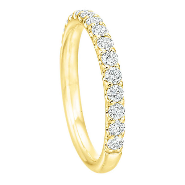 Diamond Shared Prong Wedding Band in Yellow Gold