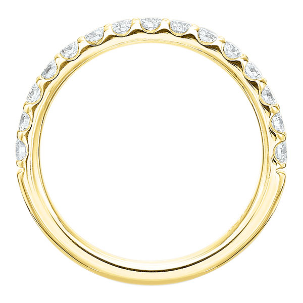 Diamond Shared Prong Wedding Band in Yellow Gold