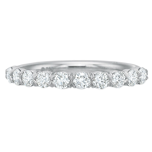 Diamond Wedding Band in White Gold, .76 cttw