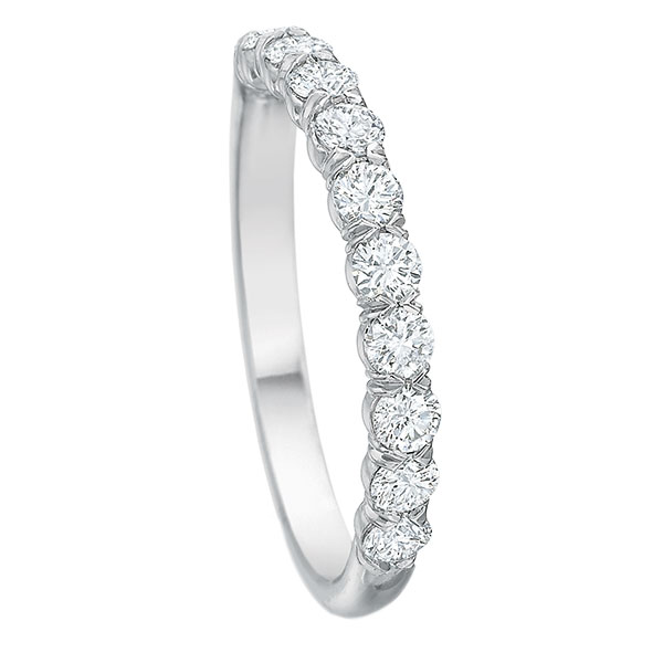 Diamond Wedding Band in White Gold, .76 cttw