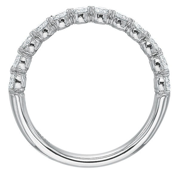 Diamond Wedding Band in White Gold, .76 cttw
