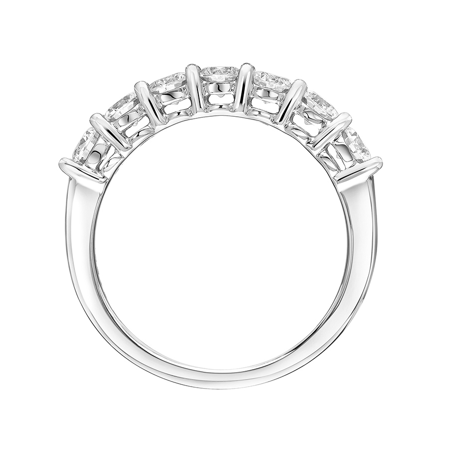 Love Earth Lab Grown Diamond 7 Stone Wedding Band in White Gold, .98 cttw