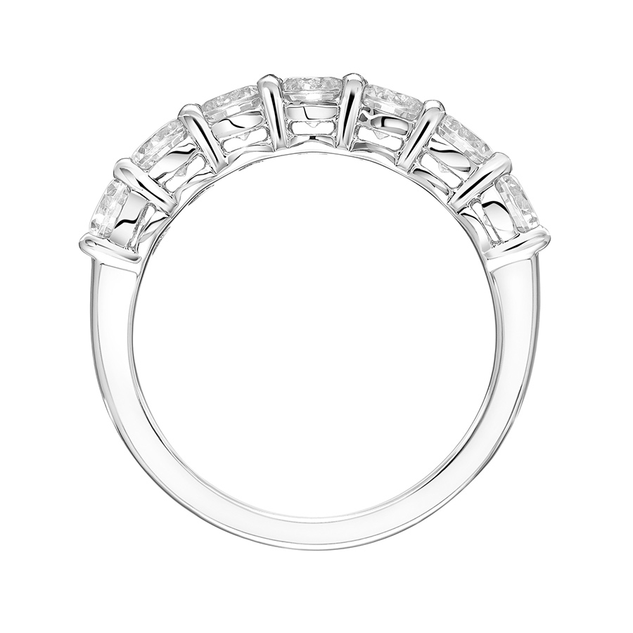 Love Earth Lab Grown Diamond 7 Stone Wedding Band in White Gold, 1.47 cttw