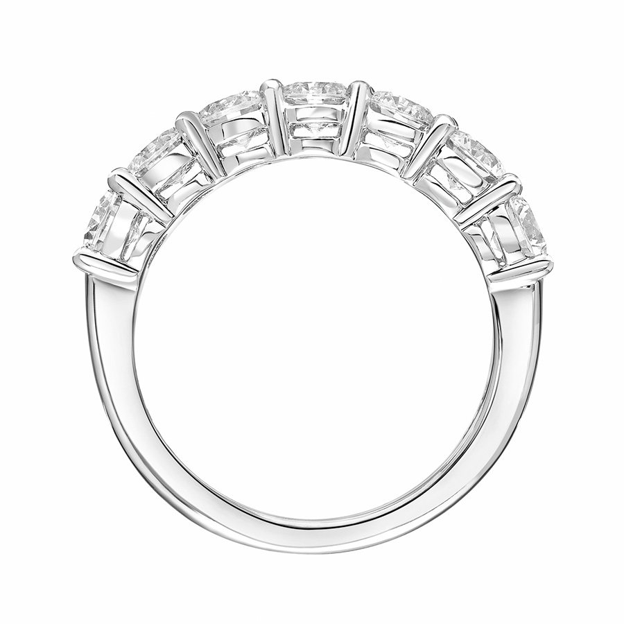Love Earth Lab Grown Diamond 7 Stone Wedding Band in White Gold, 1.96 cttw
