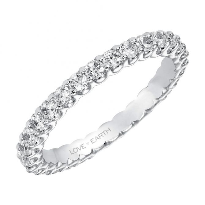 Love Earth Lab Grown Diamond Eternity Band in White Gold