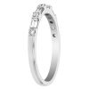 Baguette & Round Diamond Alternating Wedding Band in White Gold, 0.35 cttw