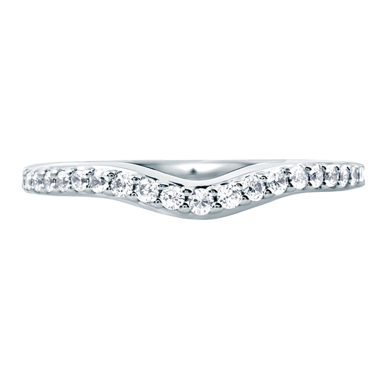 A. Jaffe Diamond Contoured Wedding Band in White Gold