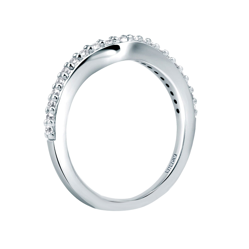 A. Jaffe Diamond Contoured Wedding Band in White Gold