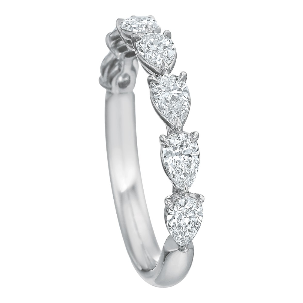 Pear Diamond 7 Stone East West Wedding Band in Platinum
