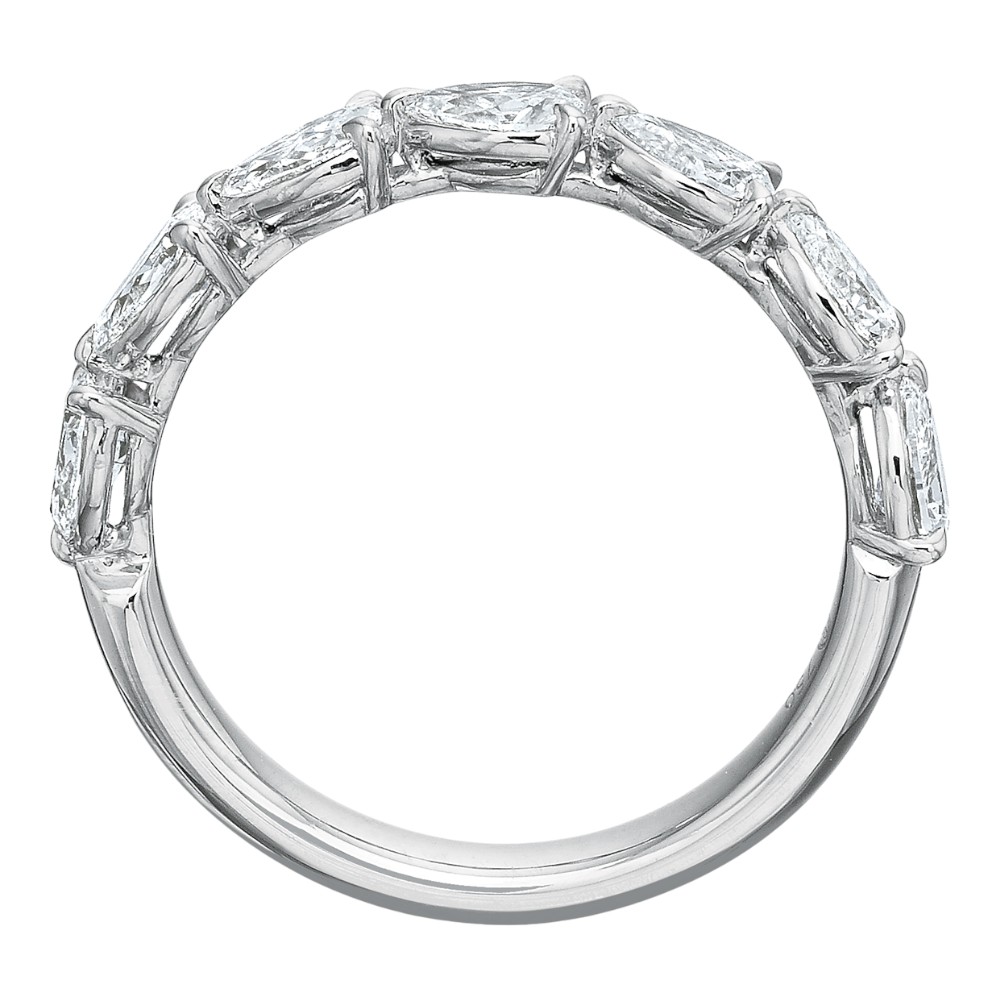 Pear Diamond 7 Stone East West Wedding Band in Platinum