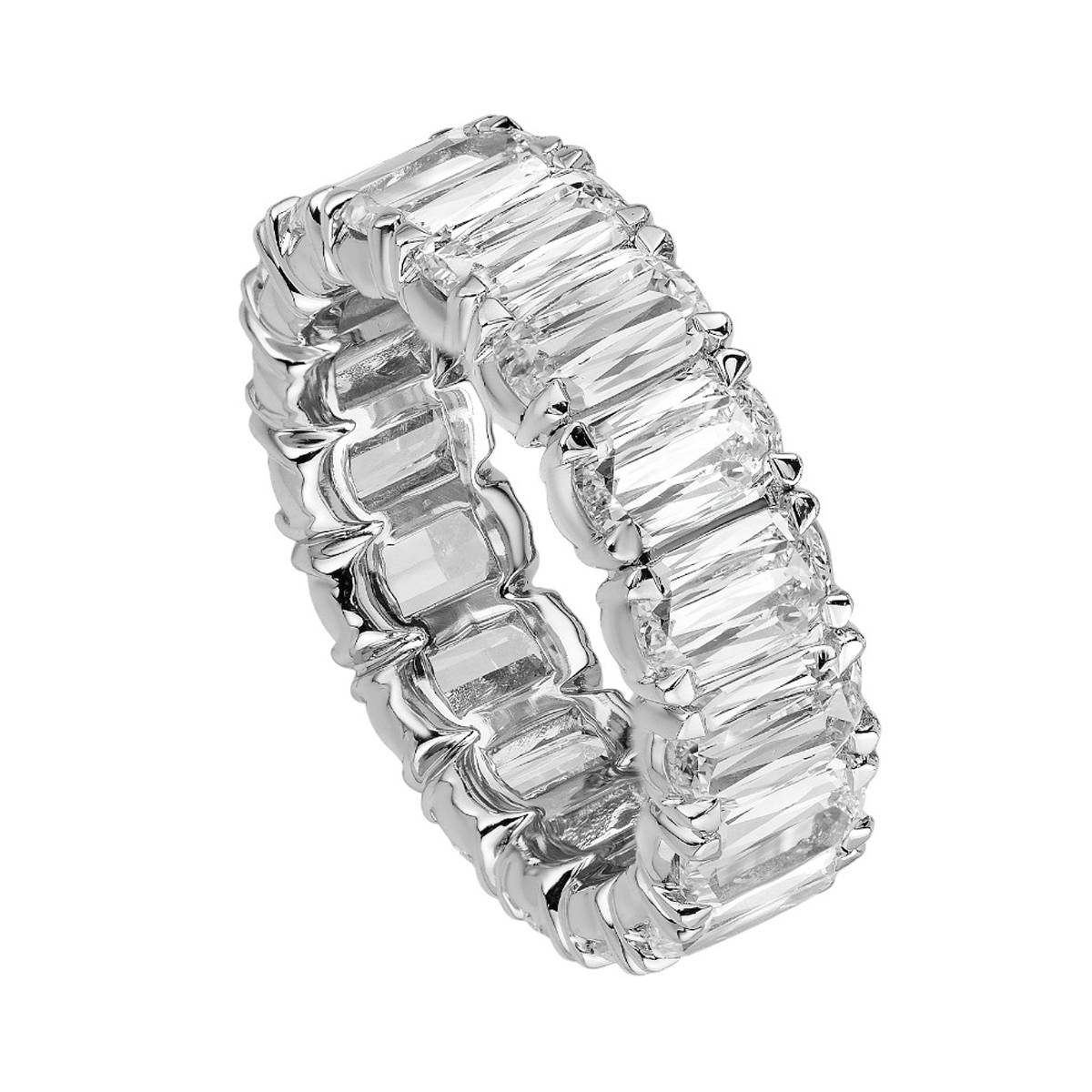 Christopher Designs L'Amour Crisscut Classic Diamond Eternity Wedding Band in Platinum