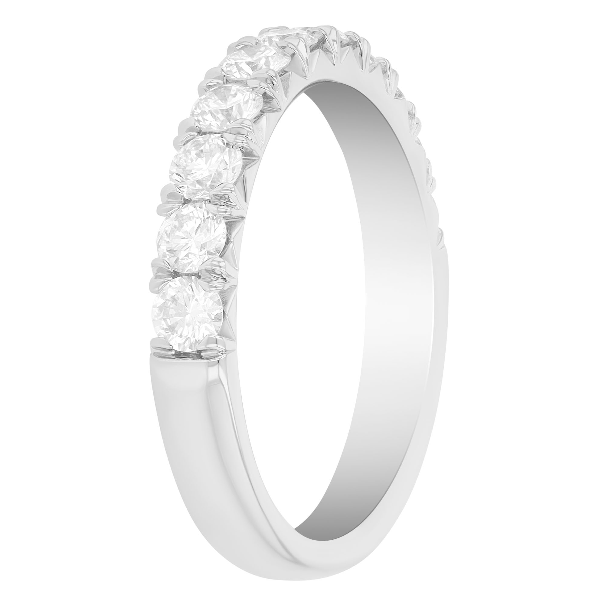 Round Diamond Wedding Band in White Gold, 0.75 cttw