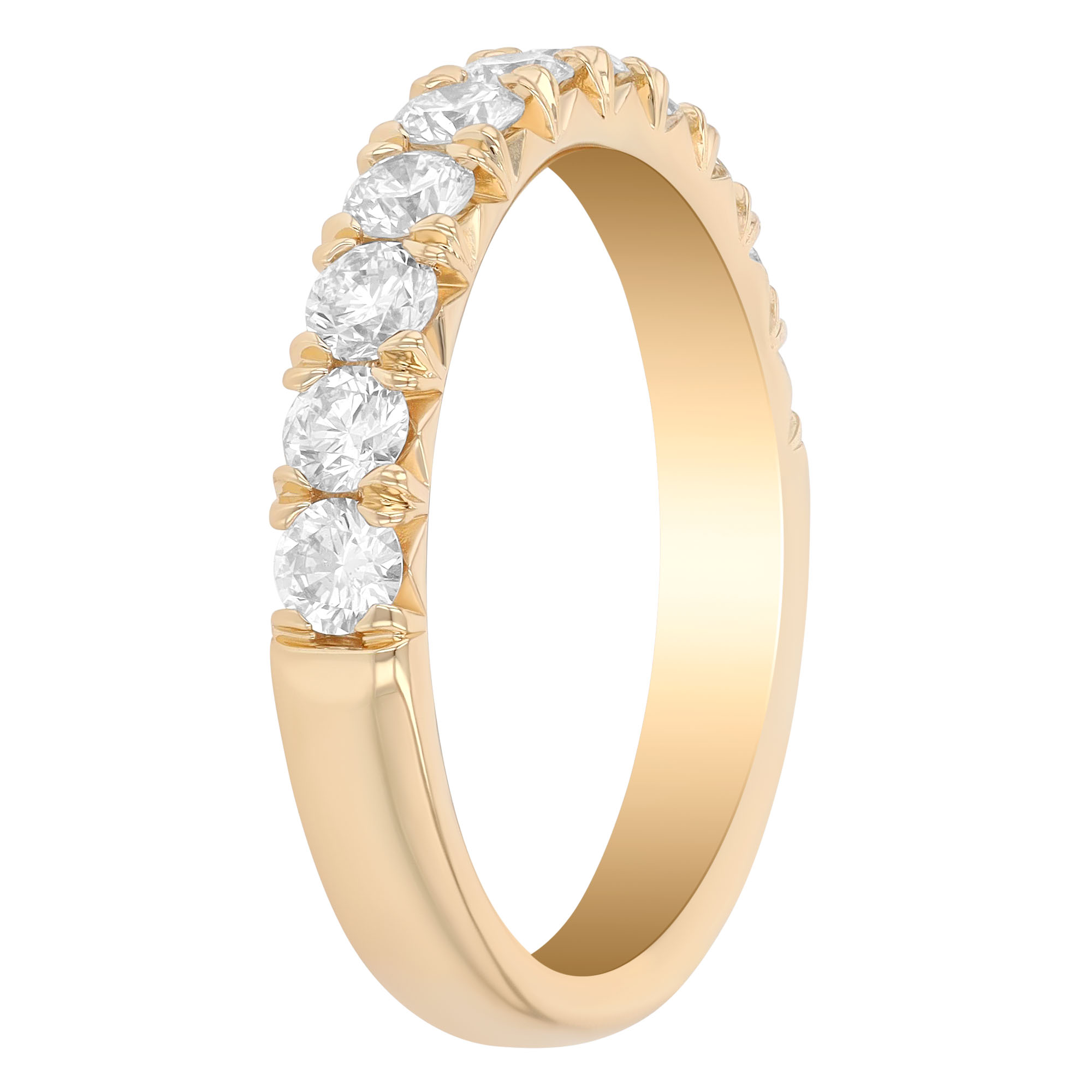 Round Diamond Wedding Band in Yellow Gold, 0.75 cttw