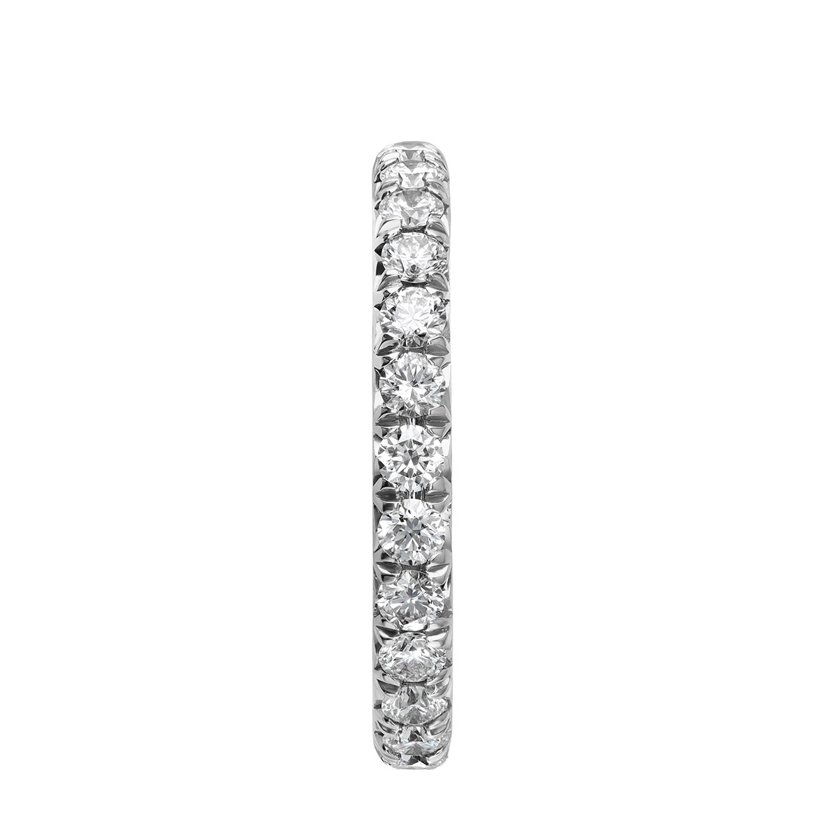 Diamond French Pavé Eternity Band in White Gold, 1 cttw