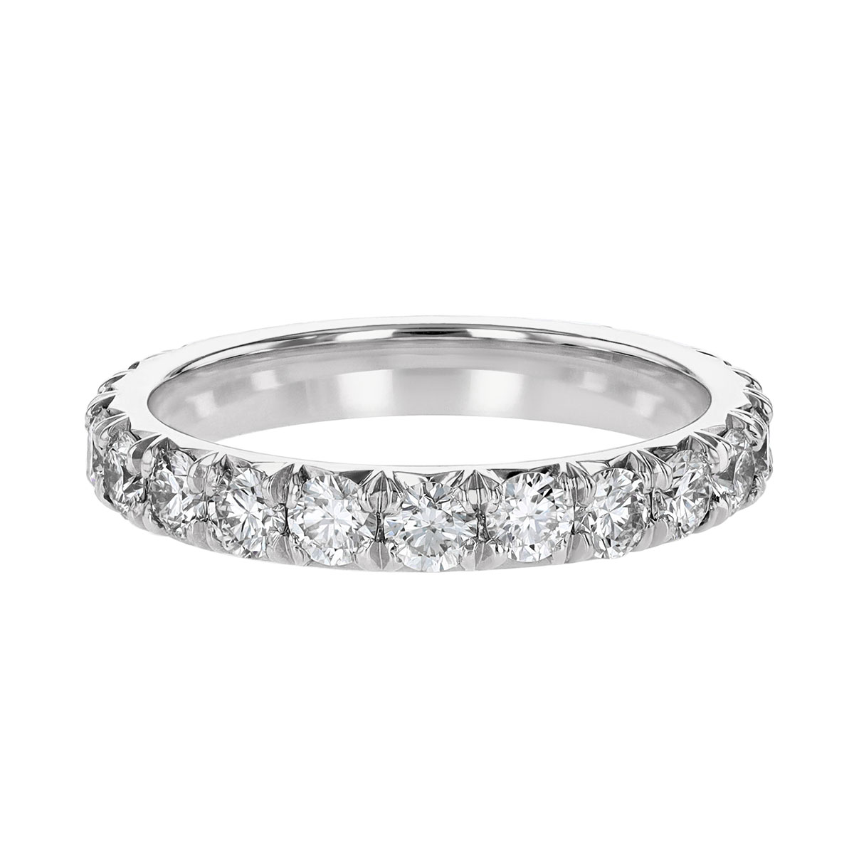 Diamond French Pavé Eternity Band in White Gold, 1.5 cttw
