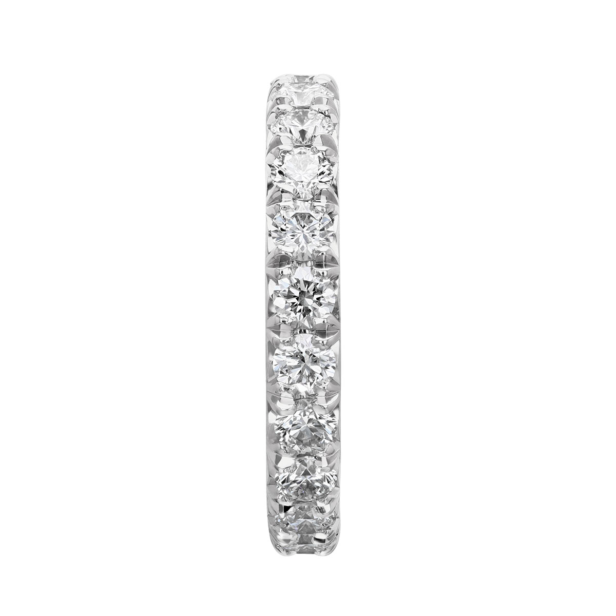 Diamond French Pavé Eternity Band in White Gold, 1.5 cttw