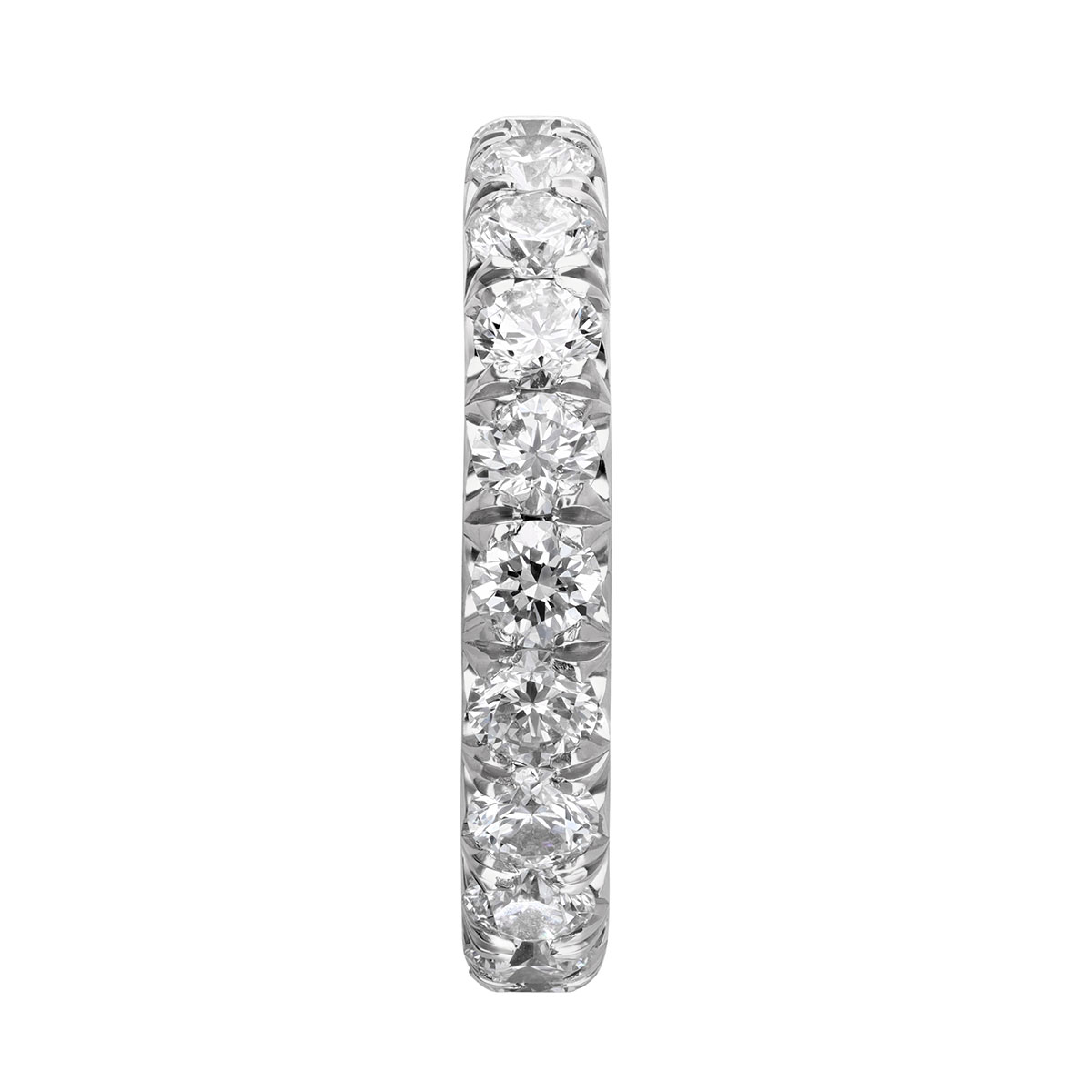 Diamond French Pavé Eternity Band in White Gold, 2 cttw