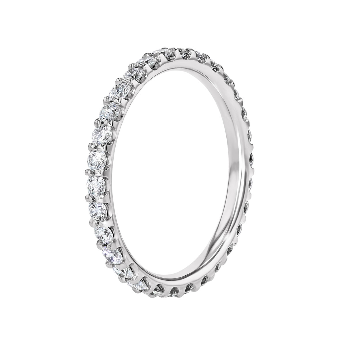 Diamond Shared Prong Eternity Band in White Gold, .70 cttw