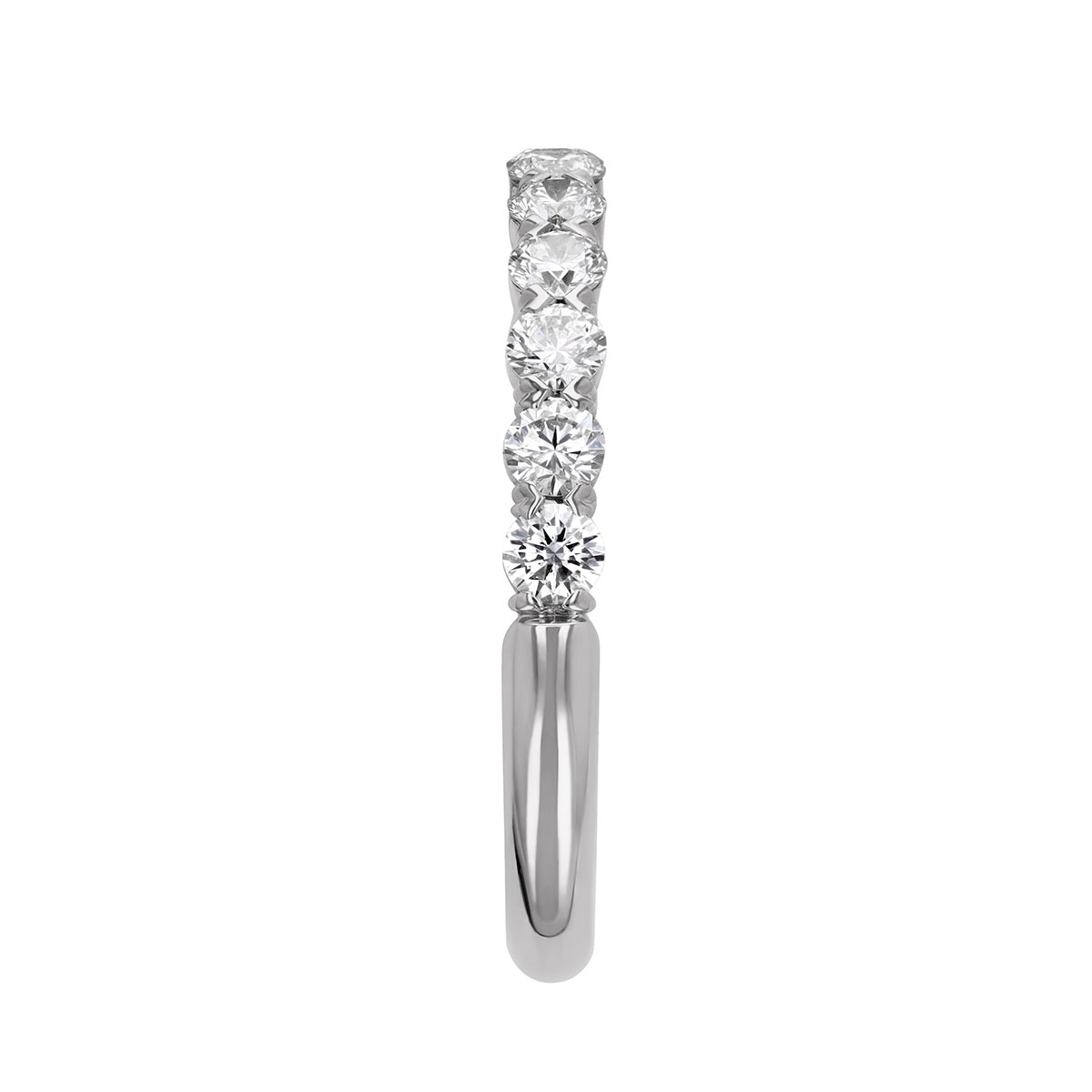 Diamond Half Eternity Silk Prong Wedding Band in White Gold