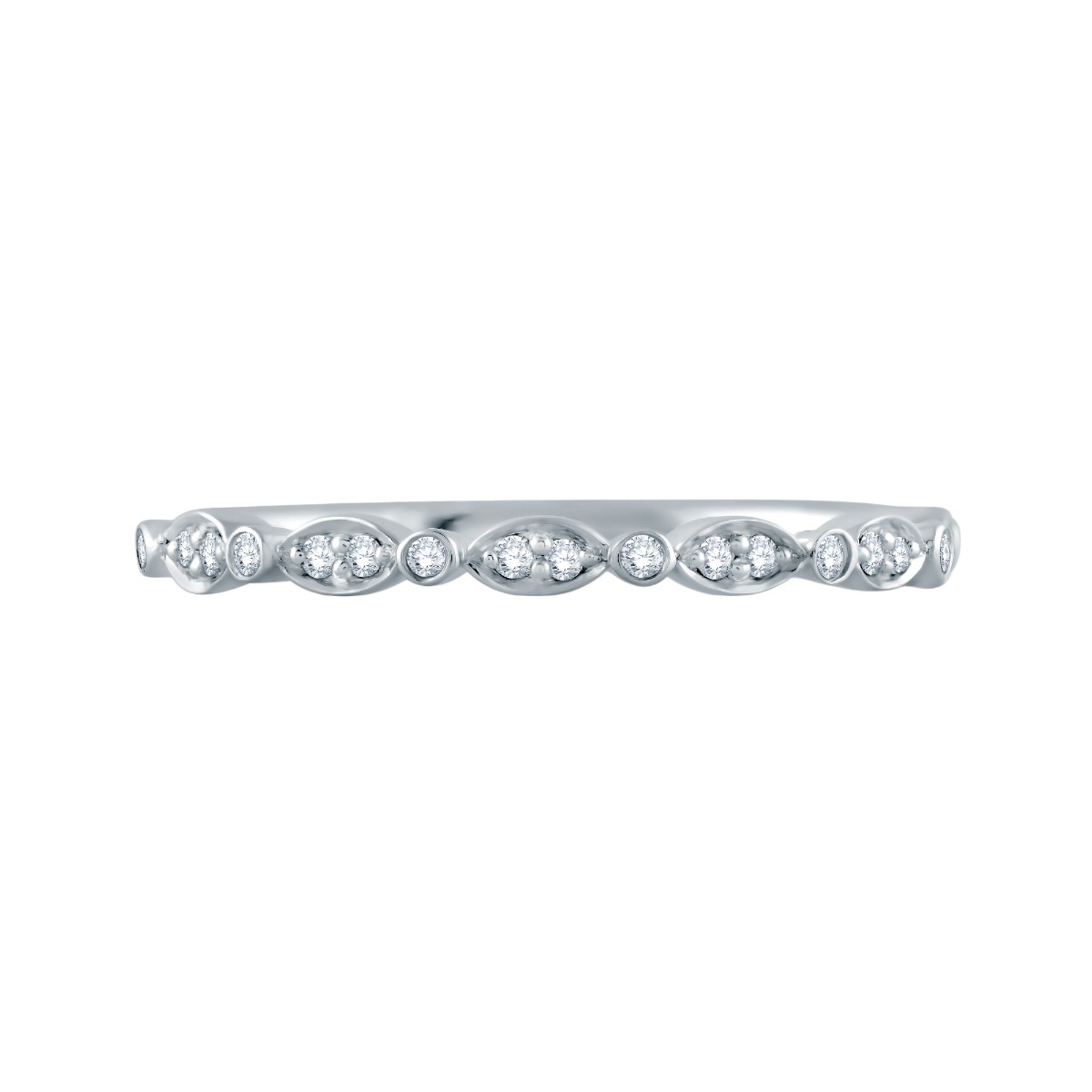 A. Jaffe Seasons of Love Diamond Marquise & Round Bezel Alternating Band in 14K White Gold