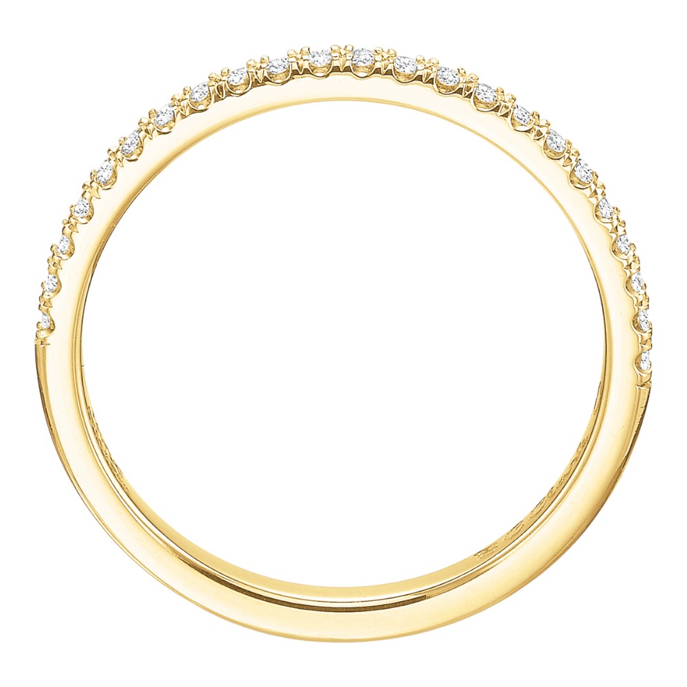 Diamond Scalloped Prong Wedding Band in 18K Yellow Gold, .13 cttw