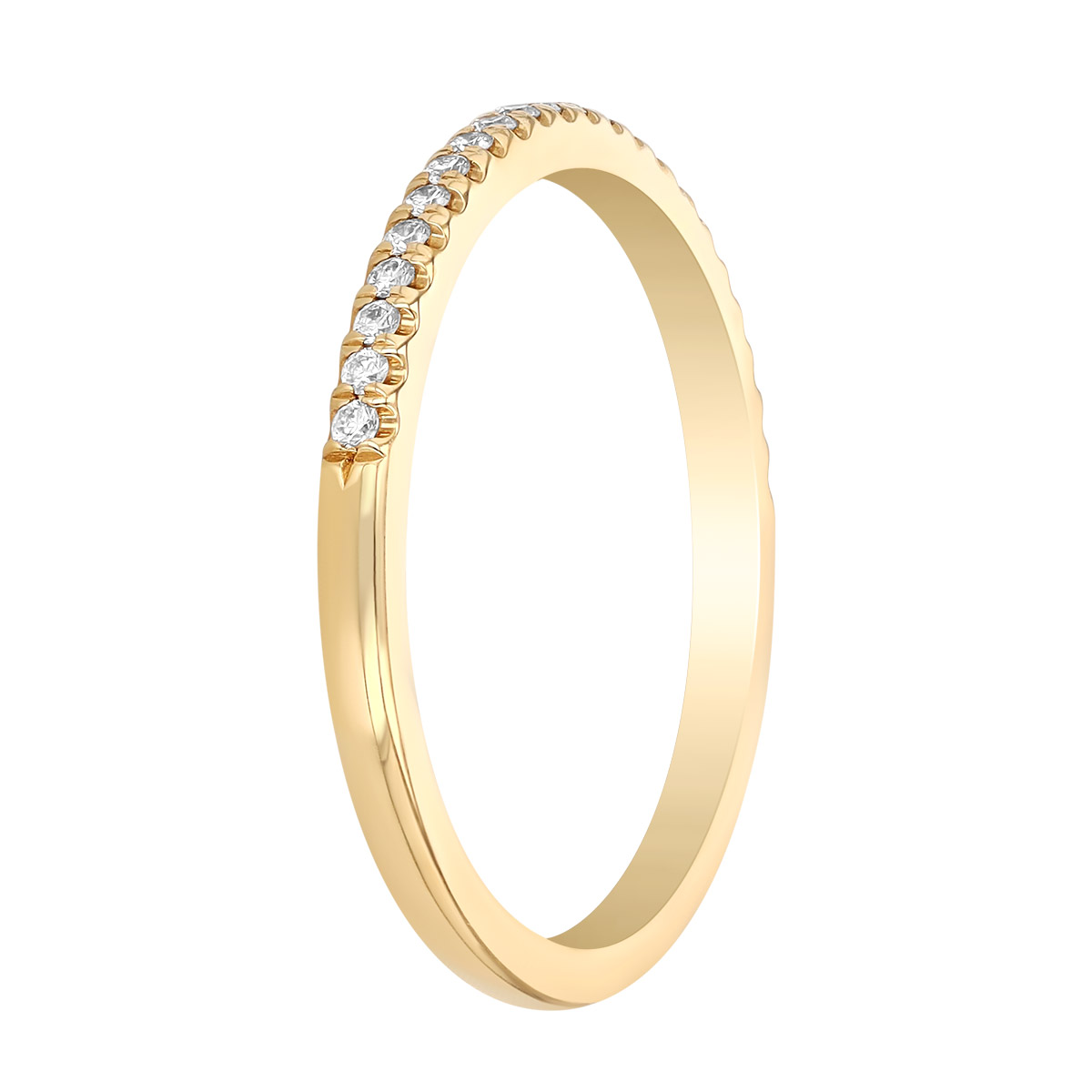 Slim Diamond Wedding Band in 18K Yellow Gold, 0.13 cttw