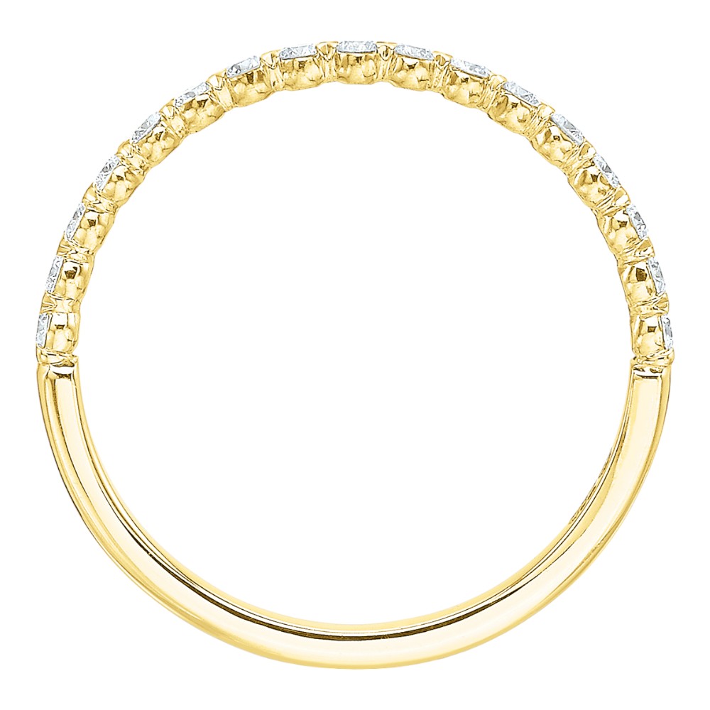 Diamond Silk Prong Wedding Band in 18K Yellow Gold, .29 cttw