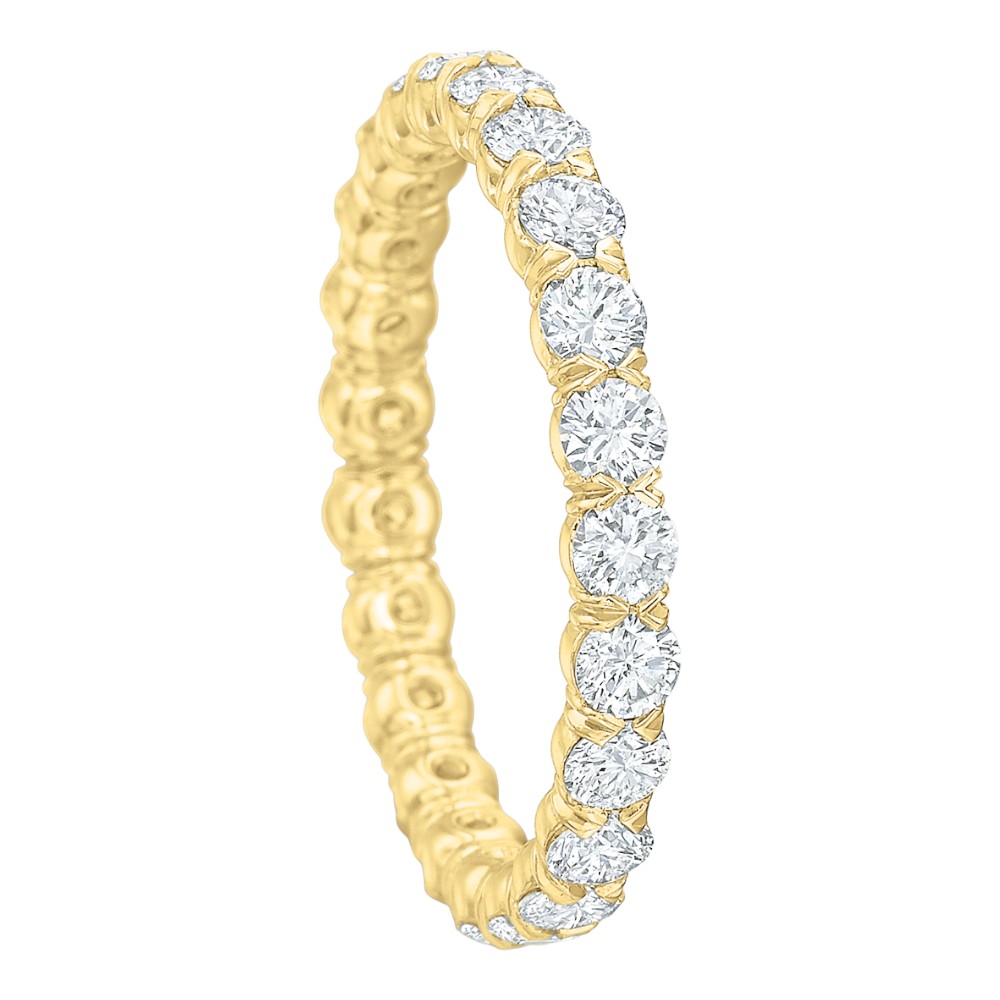 Diamond Silk Prong Eternity Band in 18K Yellow Gold, 1.30 cttw, Size 6