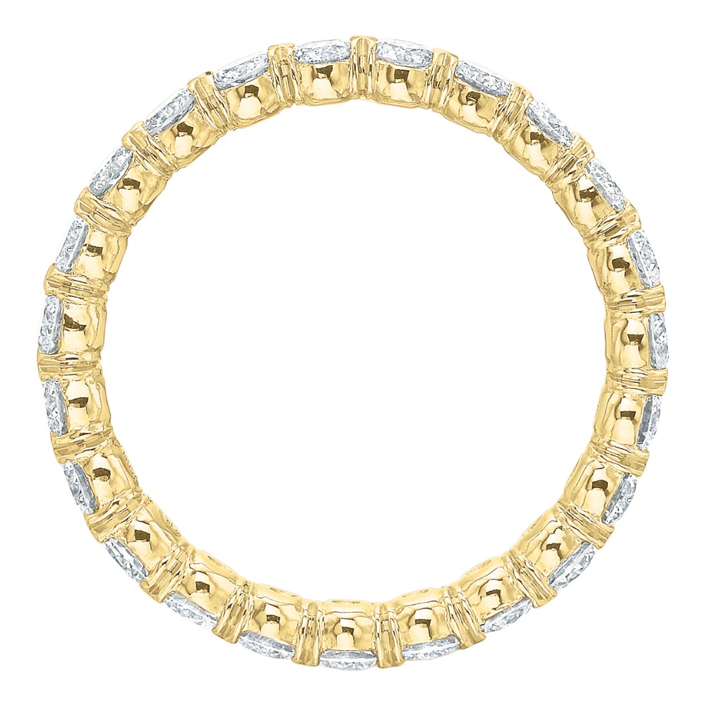 Diamond Silk Prong Eternity Band in 18K Yellow Gold, 1.30 cttw, Size 6