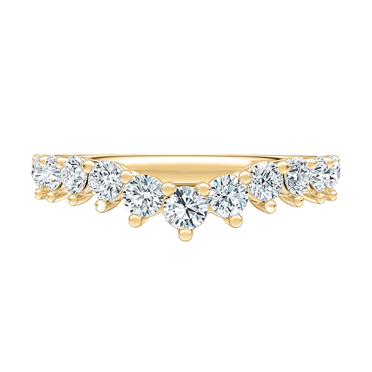 A. Jaffe Diamond V-Curve Diamond Pave Wedding Band in 14K Yellow Gold