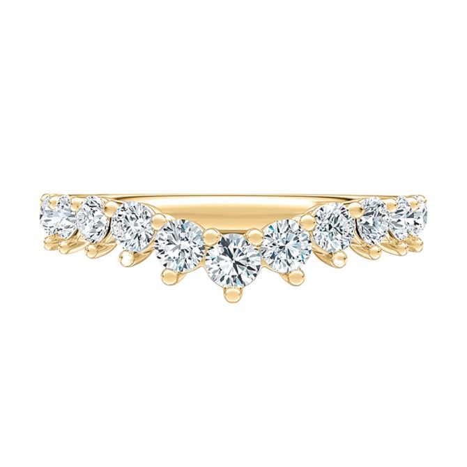 A. Jaffe Diamond V-Curve Diamond Pave Wedding Band in 14K Yellow Gold