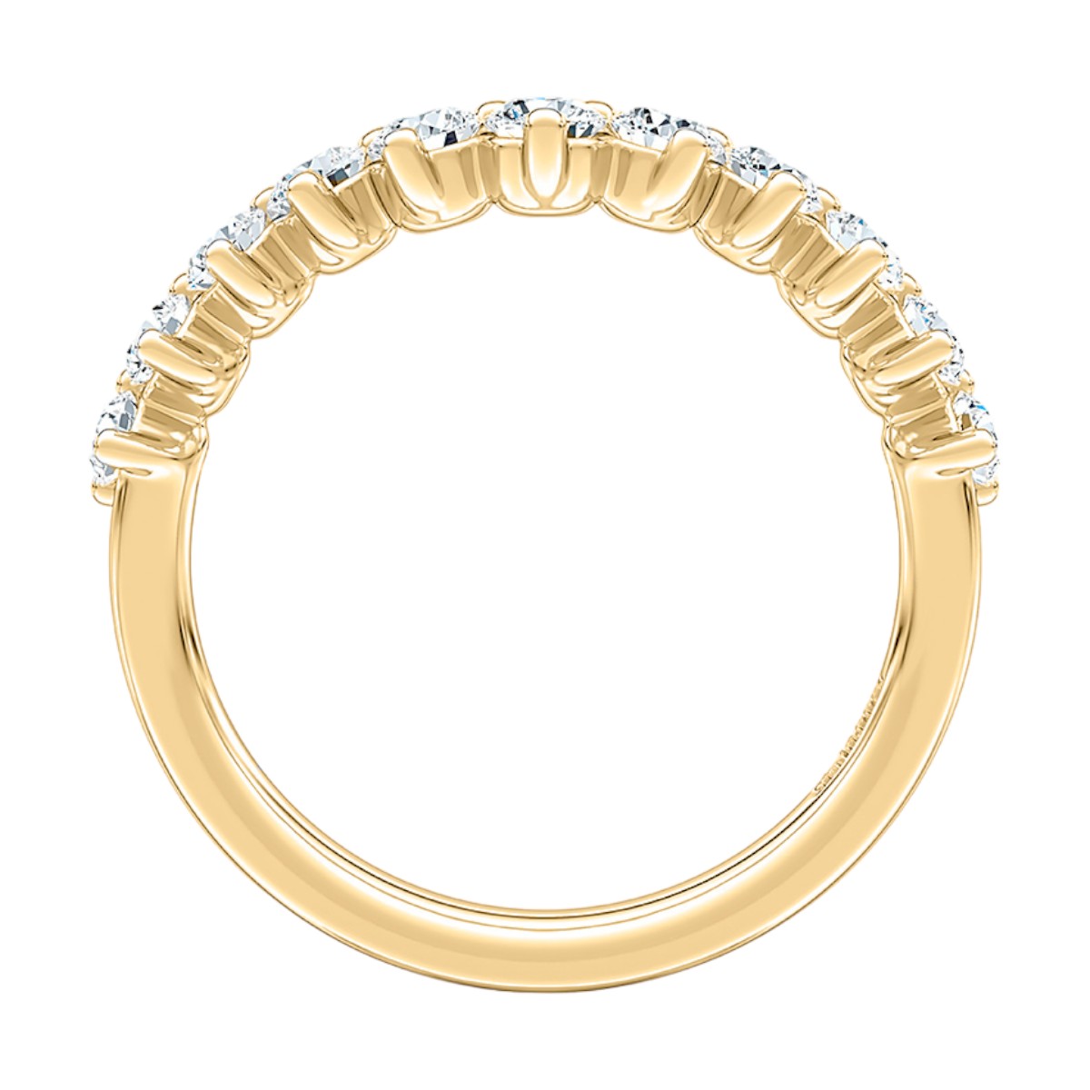 A. Jaffe Diamond V-Curve Diamond Pave Wedding Band in 14K Yellow Gold