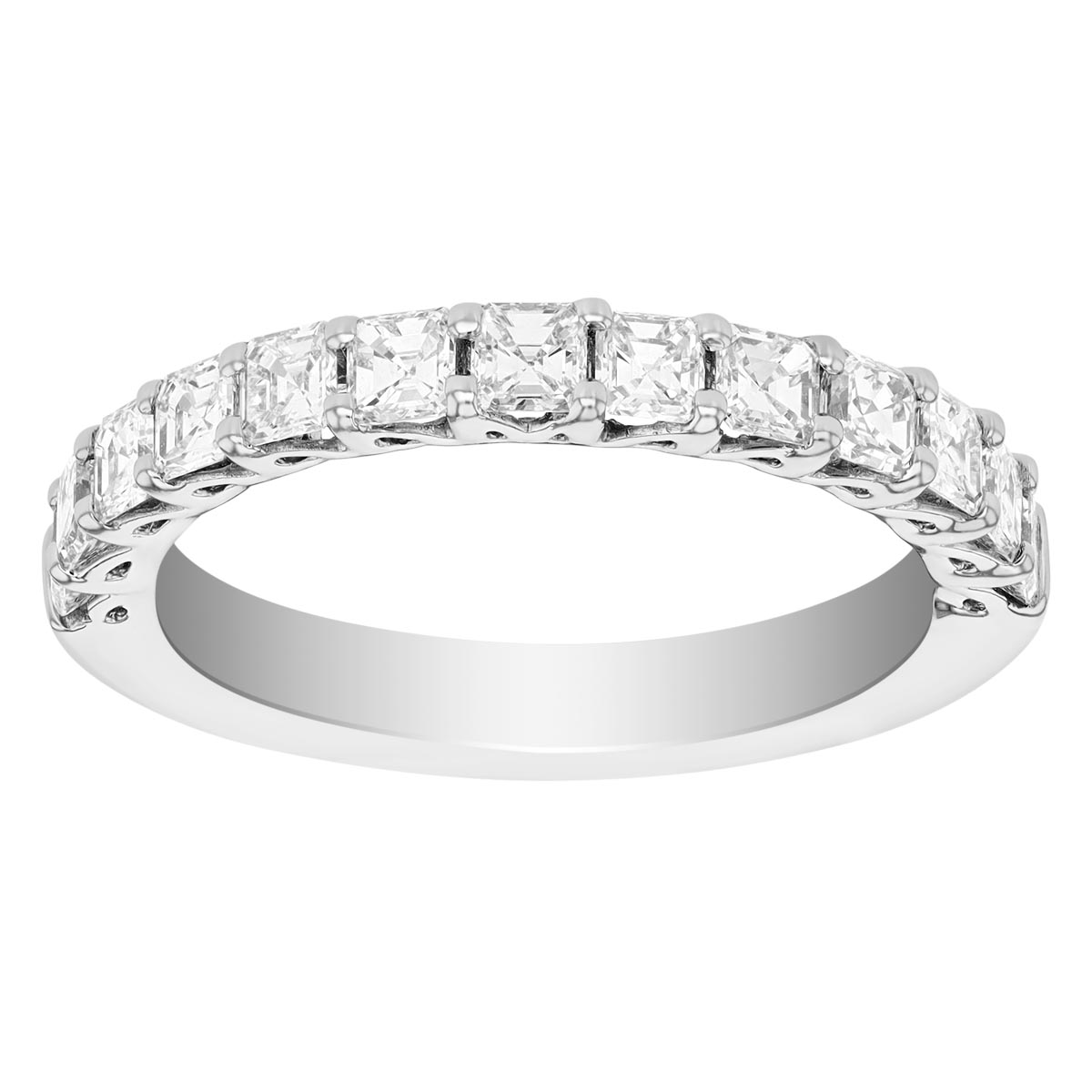 J.B. Star Square Step Cut Diamond Wedding Band in Platinum, 1.05 cttw