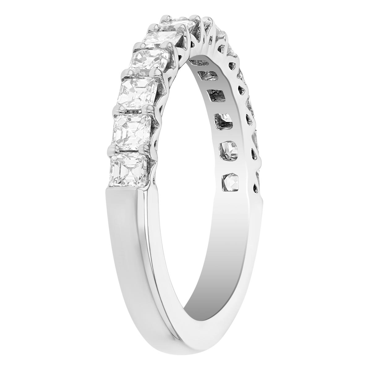 J.B. Star Square Step Cut Diamond Wedding Band in Platinum, 1.05 cttw