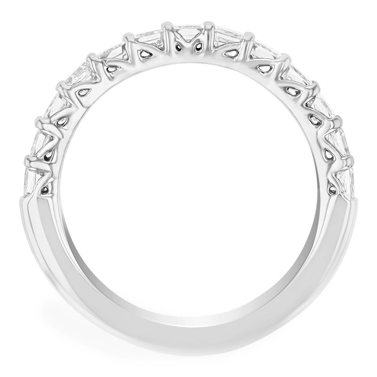 J.B. Star Square Step Cut Diamond Wedding Band in Platinum, 1.05 cttw