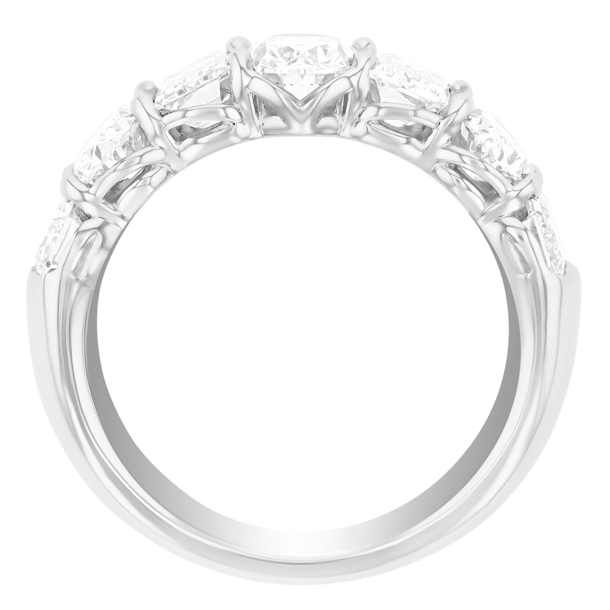 J.B. Star Oval & Emerald Cut Diamond Wedding Band in Platinum, 3.78 cttw