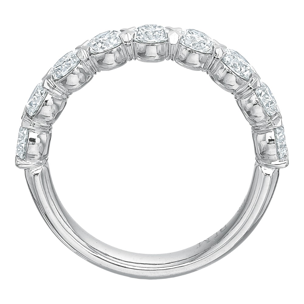 Diamond 9 Stone Silk Prong Wedding Band in Platinum, 1.50 cttw