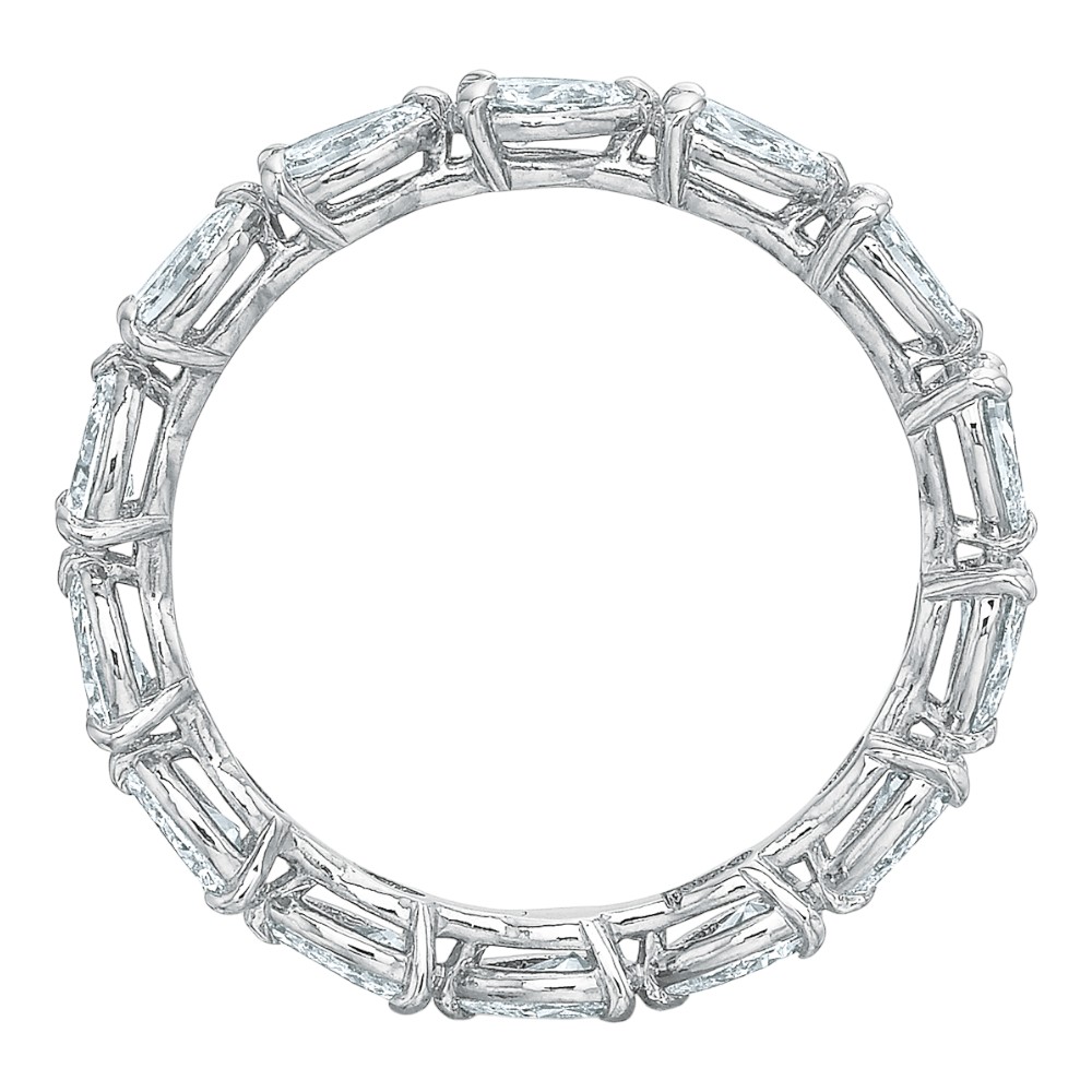 Pear Diamond Eternity Band in 14K White Gold, 1.51 cttw, Size 7