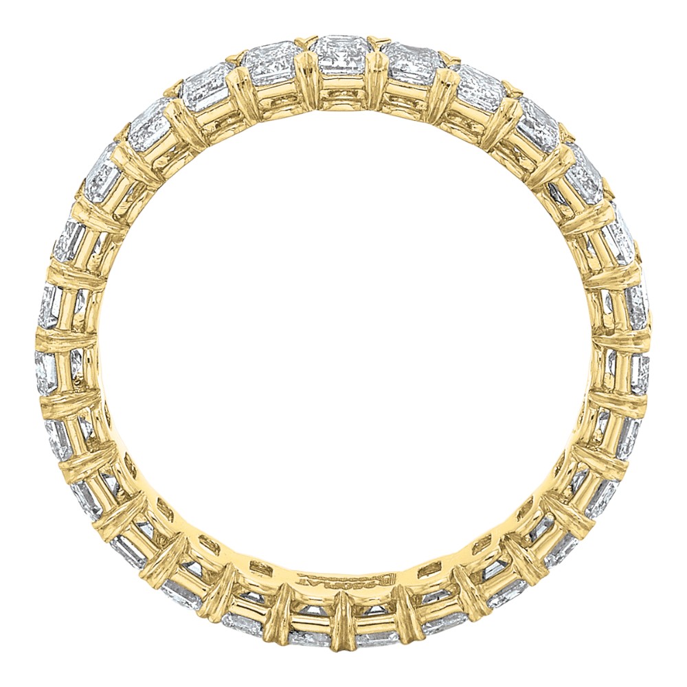Emerald Cut Diamond Eternity Band in 18K Yellow Gold, 2.40 cttw, Size 6