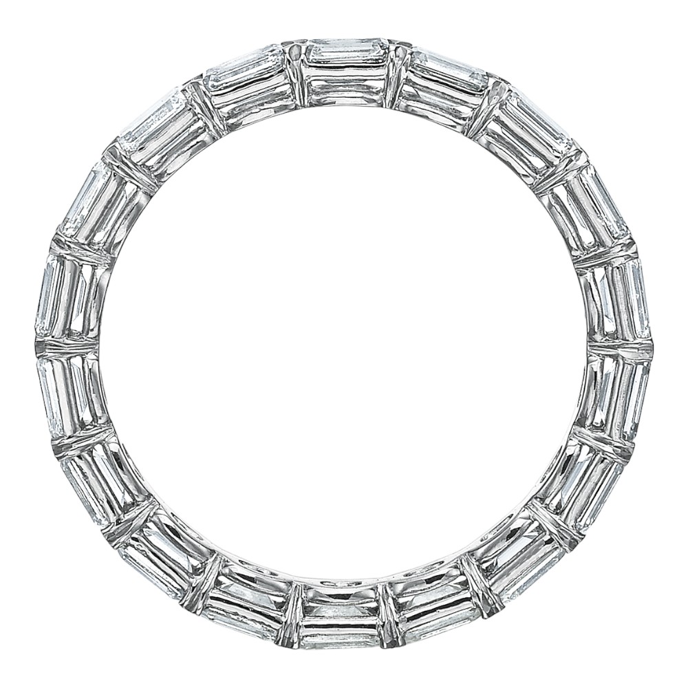 Emerald Cut Diamond East-West Eternity Band in Platinum, 1.68 cttw, Size 6