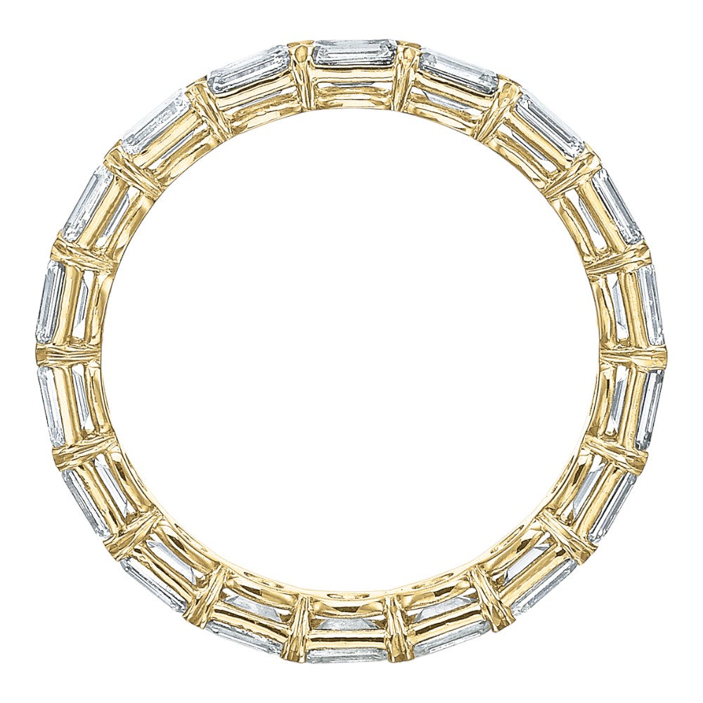 Emerald Cut Diamond East-West Eternity Band in 18K Yellow Gold, 1.71 cttw, Size 6