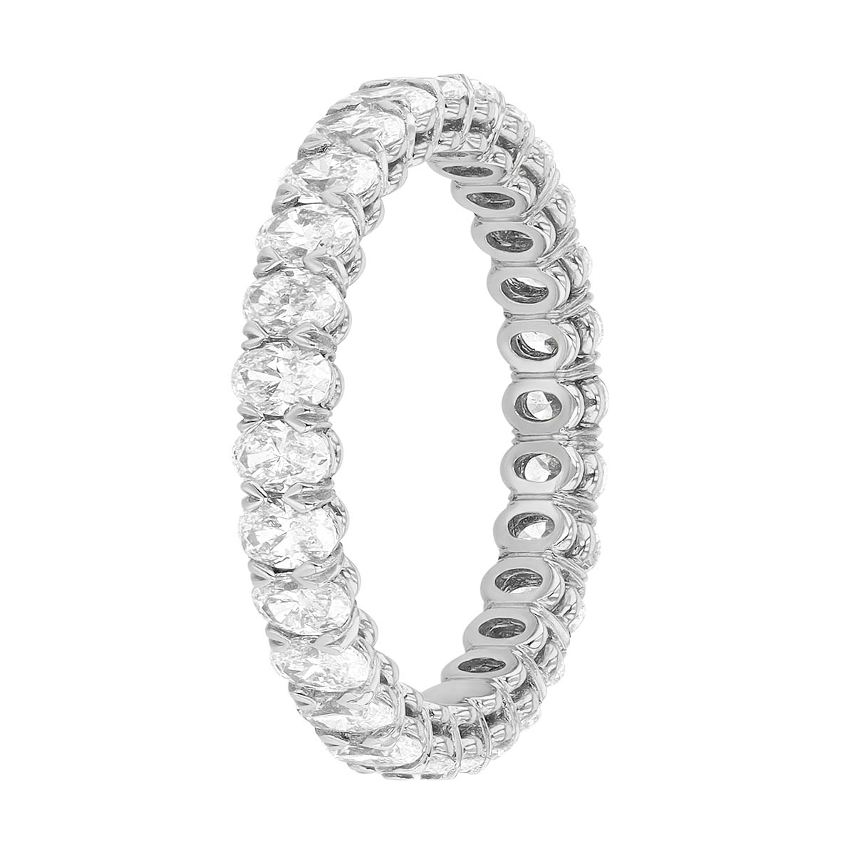 Oval Diamond Silk Prong Eternity Band in Platinum, 1.65 cttw