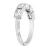 Emerald Cut Diamond 5 Stone Bezel Set Wedding Band in Platinum